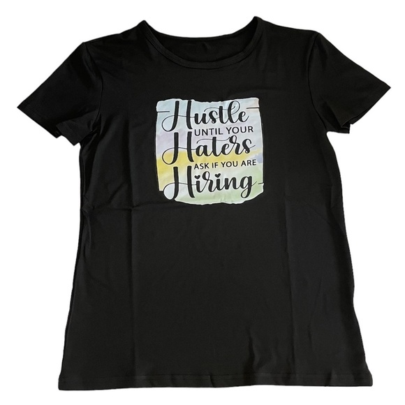 Hustle Entrepreneur Pastel Colored Graphic Print Black T-Shirt Women’s Small - Picture 13 of 13